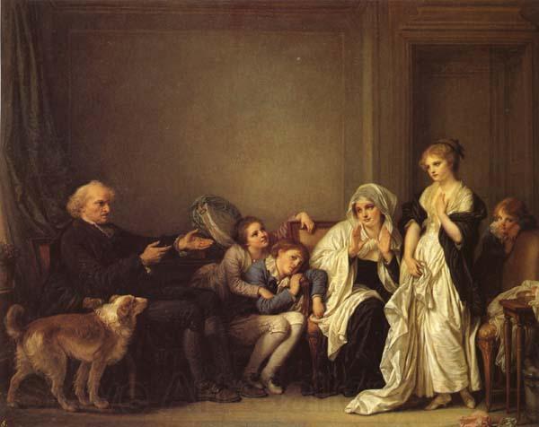 Jean-Baptiste Greuze A Visit to the Priest Norge oil painting art